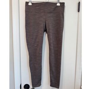 Athleta Womens Mid Rise Yoga Leggings Brown Heathered Size L Activewear